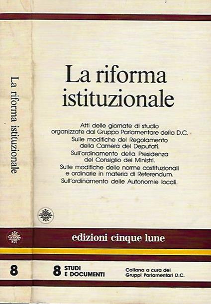 La riforma istituzionale - copertina