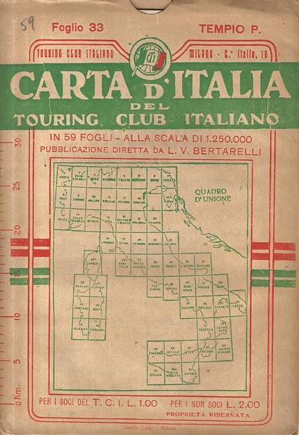Carta d'Italia. Foglio 33. Tempio Pausania - Luigi V. Bertarelli - copertina