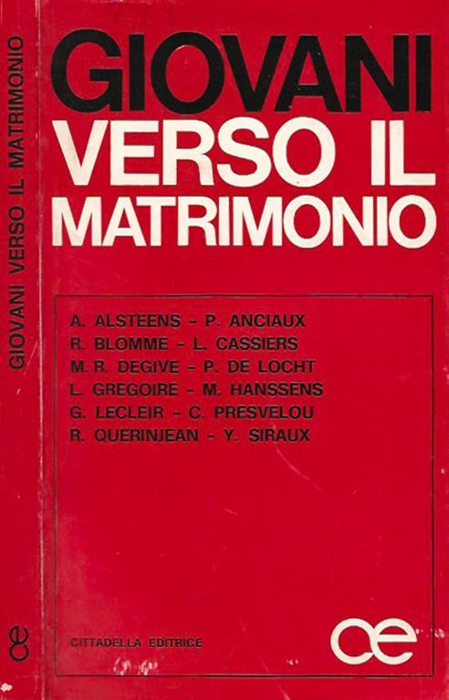 Giovani verso il matrimonio - copertina