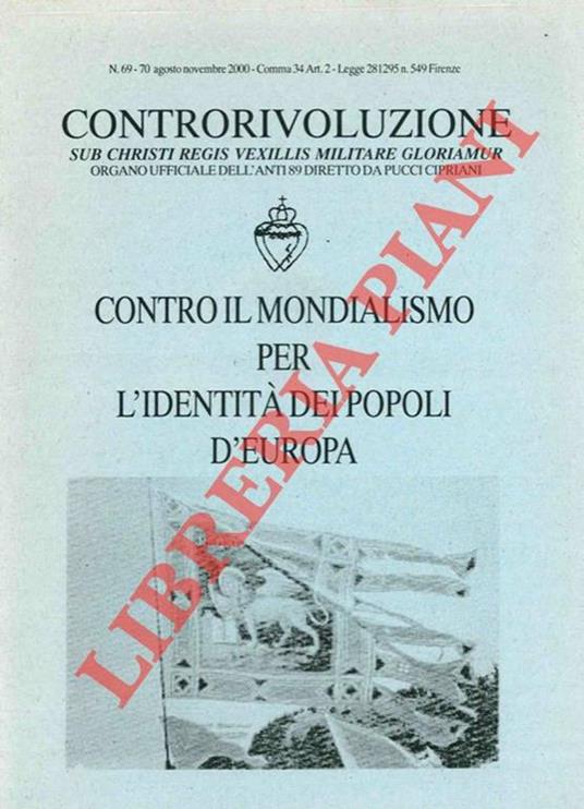 Contro il mondialismo per l'identità dei popoli d'Europa - copertina