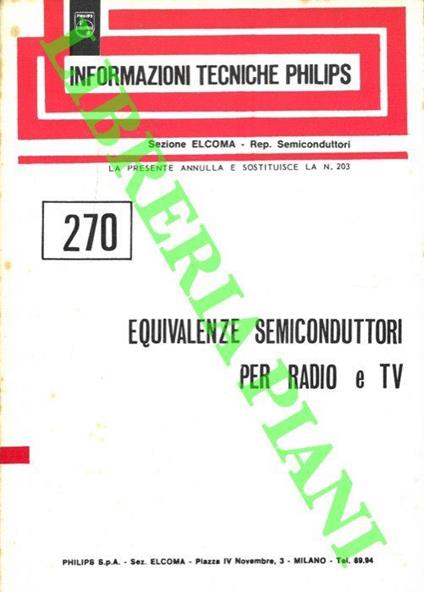Equivalenze semiconduttori per radio e TV - copertina