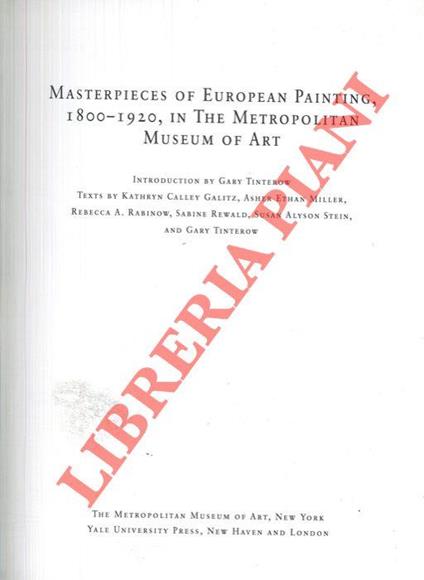Masterpieces of european painting, 1800-1920, in the Metropolitan Museum of Art - copertina
