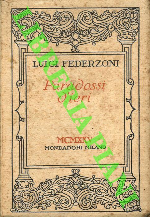 Paradossi d'ieri - Luigi Federzoni - copertina