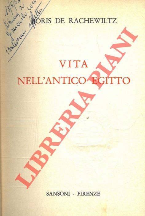 Vita nell'antico Egitto - Boris de Rachewiltz - copertina