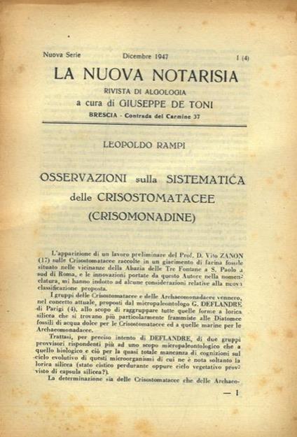 Osservazioni sullo sviluppo quantitativo del fitoplancton nel mare Mediterraneo - Leopoldo Rampi - copertina