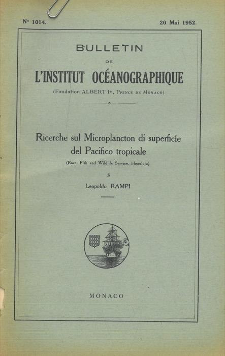 Ricerche sul microplancton di superficie del Pacifico tropicale - Leopoldo Rampi - copertina