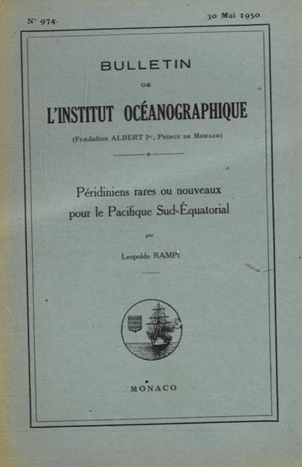 P�ridiniens rares ou nouveaux pour le Pacifique Sud-Equatorial - Leopoldo Rampi - copertina