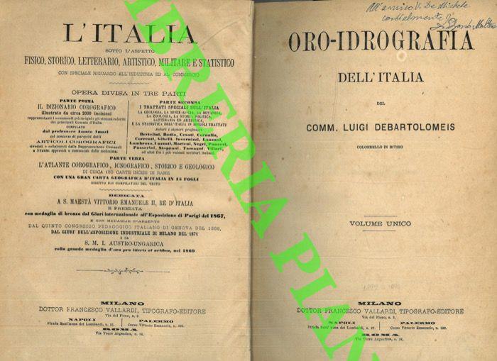 Oro-idrografia dell'Italia. Volume unico