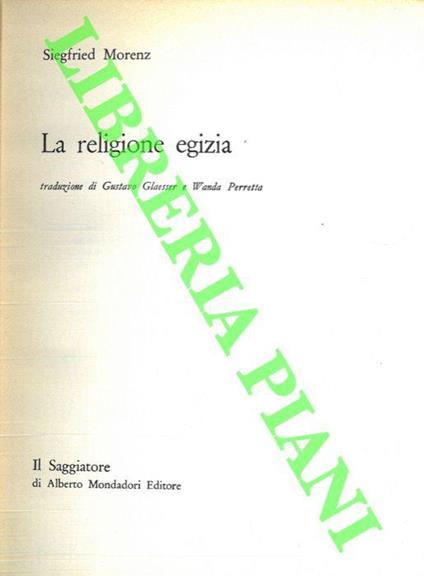 La religione egizia - Siegfried Morenz - copertina