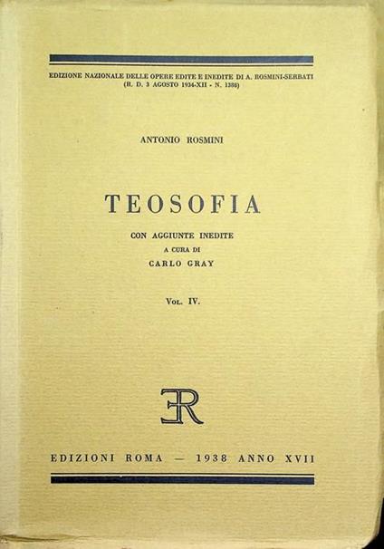 Teosofia: volume IV - Antonio Rosmini - copertina