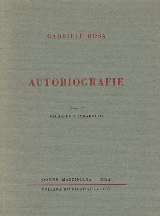 Autobiografie - Gabriele Rosa - copertina