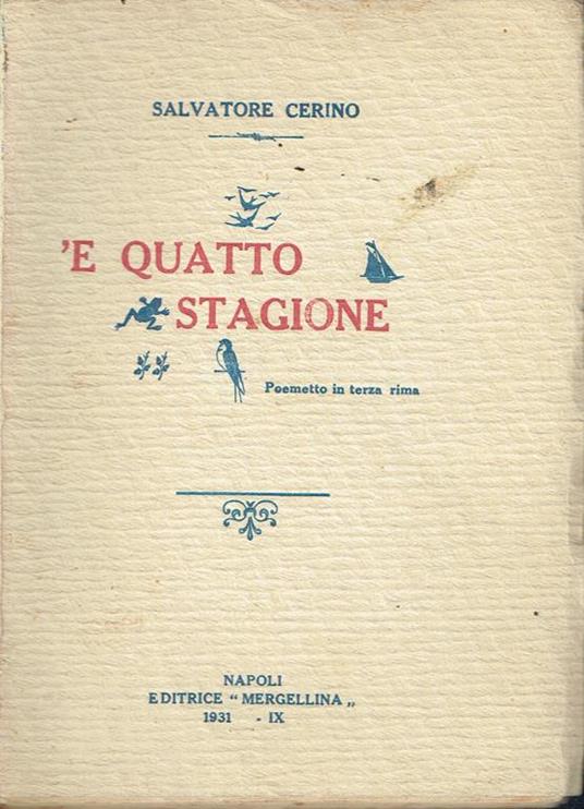 'E quatto stagione : poemetto in terza rima - Salvatore Cerino - copertina