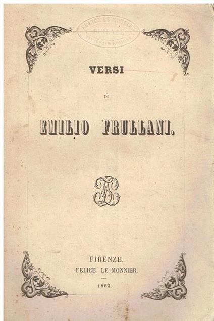 Versi di Emilio Frullani - Emilio Frullani - copertina