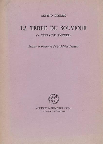 La terre du souvenir - Albino Pierro - copertina