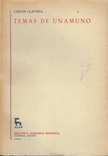 Temas de unamuno - Carlos Claveria - copertina