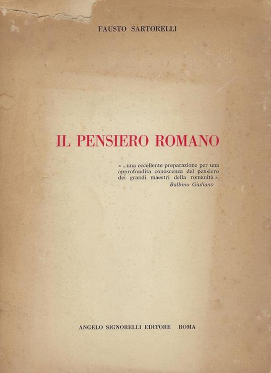 Il pensiero romano - Fausto Sartorelli - copertina