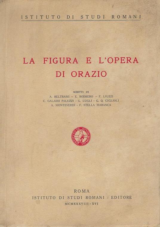 La figura e l'opera di Orazio - copertina