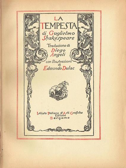 La tempesta illustrata da Edmondo Dulac - Guglielmo Shakespeare - copertina