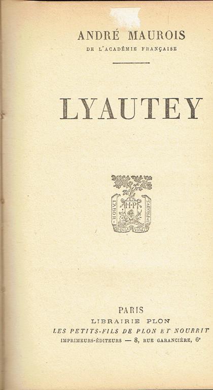 Lyautey - André Maurois - copertina