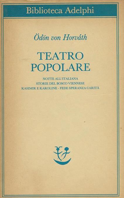 Teatro popolare - Ödön von Horváth - copertina