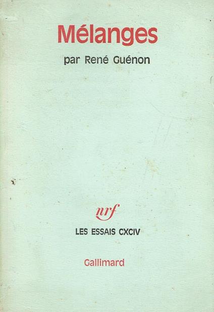 Mélanges par René Guénon - René Guénon - copertina