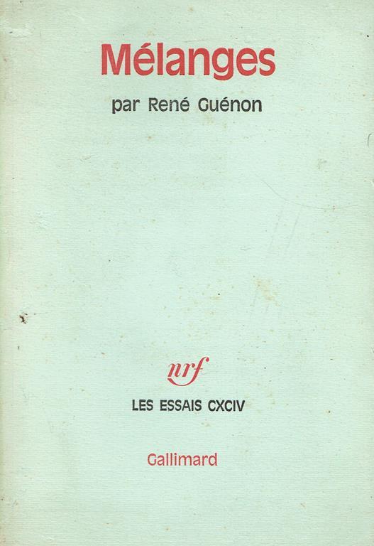 Mélanges par René Guénon - René Guénon - copertina