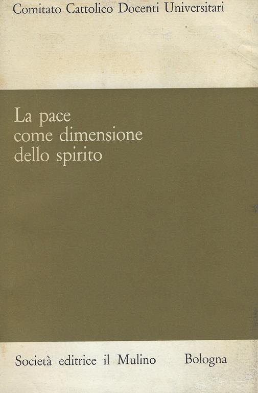 La pace come dimensione dello spirito - copertina