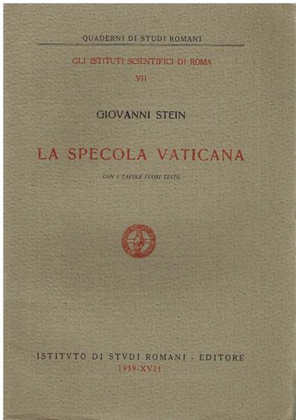 La specola vaticana - Giovanni Stein - copertina