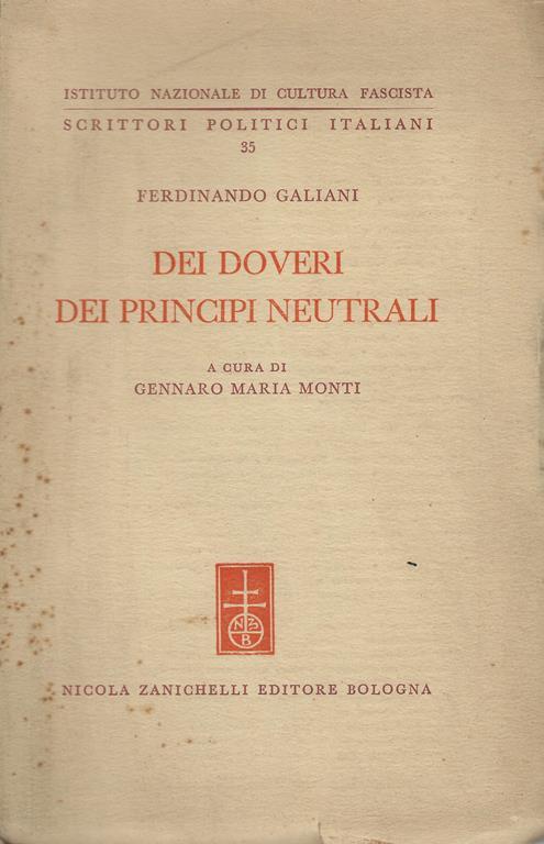 Dei doveri dei principi neutrali - Ferdinando Galiani - copertina