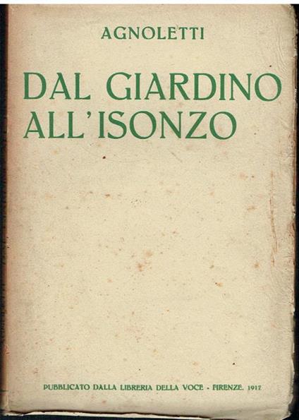 Dal giardino all'Isonzo - Fernando Agnoletti - copertina