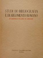 Studi Di Bibliografia E Di Argomento Romano In Memoria Di Luigi De Gregori Di :Arcamone Barletta Cristina