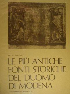 Le più antiche fonti storiche del Duomo di Modena - Pietro Galavotti - copertina