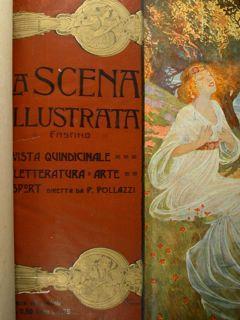 Scena illustrata. 2 volumi rilegati : da dicembre a luglio 1906 e da gennaio a giugno 1906 - copertina