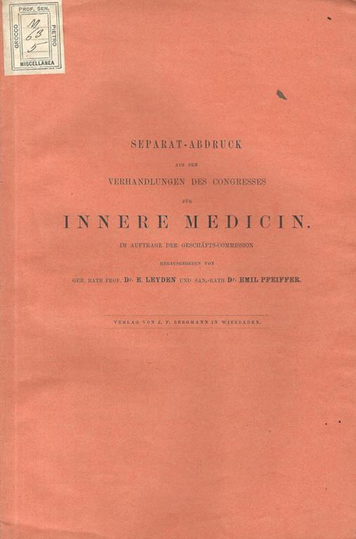 Ueber die experimentelle Erzeugung von Schrumpfnieren durch Oxalsaure-Oxamidfutterung - Wilhelm Ebstein - copertina