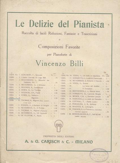 Le delizie del Pianista - Vincenzo Billi - copertina