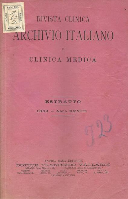 Contributo allo studio delle nefriti. Nota - Giuseppe Bassi - copertina