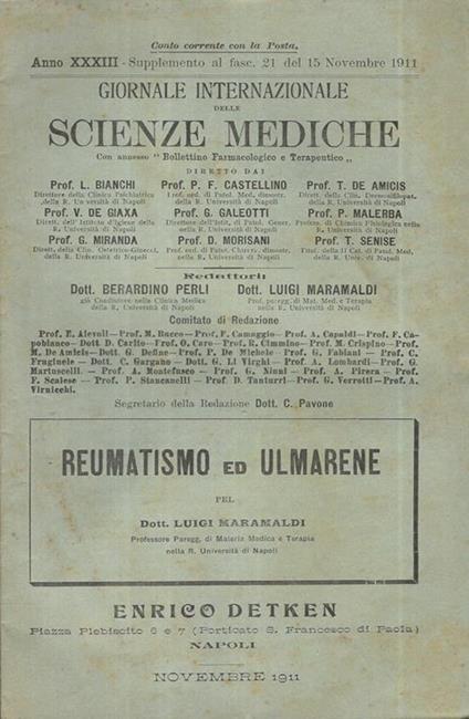 Reumatismo ed Ulmarene - Luigi Maramaldi - copertina