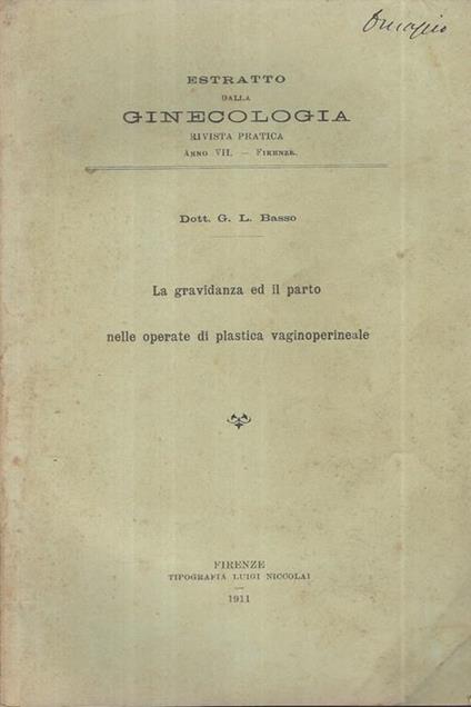 La gravidanza ed il parto nelle operate di plastica veginoperineale - copertina
