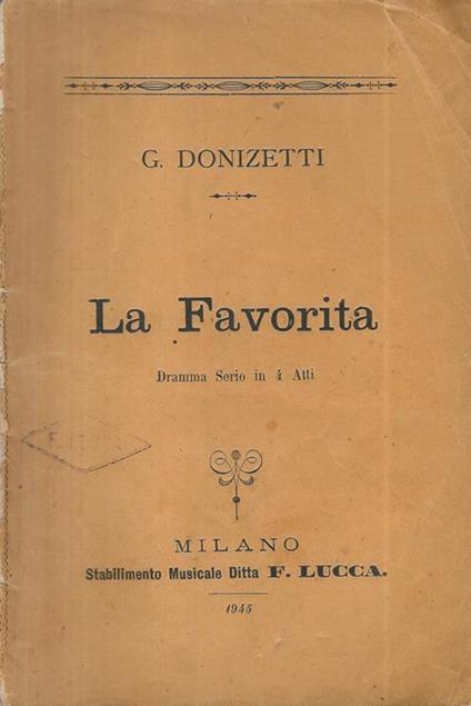 La favorita - Gaetano Donizetti - copertina