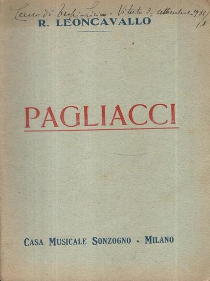 Pagliacci. Dramma in due atti - Ruggero Leoncavallo - copertina