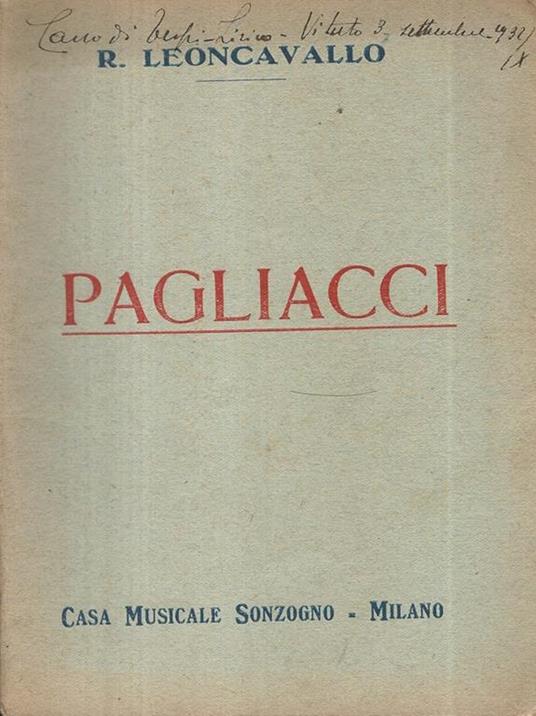 Pagliacci. Dramma in due atti - Ruggero Leoncavallo - copertina