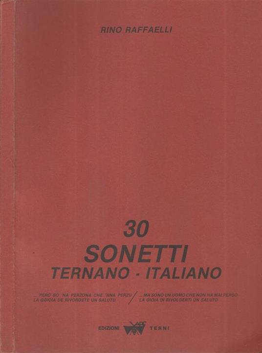 30 Sonetti Ternano - Italiano - copertina