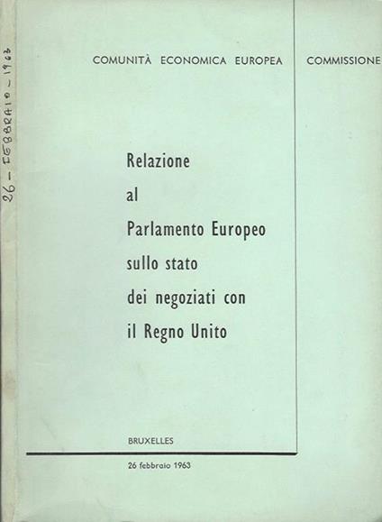 Relazione al Parlamento Europeo sullo stato dei negoziati con il Regno Unito - copertina