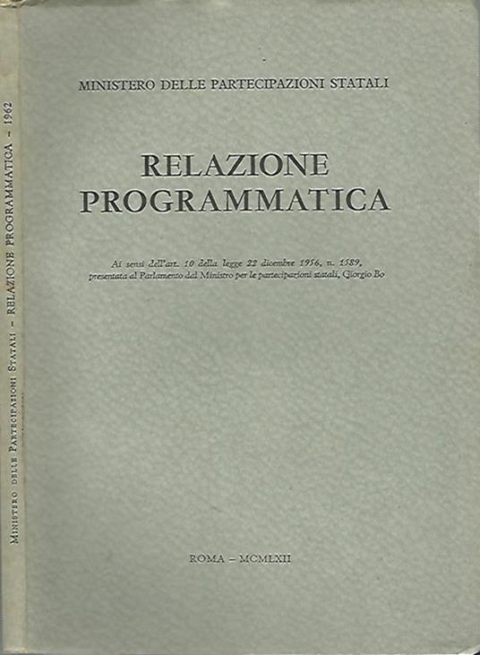 Relazione programmatica - copertina