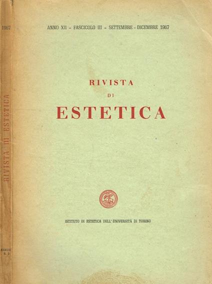 Rivista di estetica anno XII n.III - Luigi Pareyson - copertina