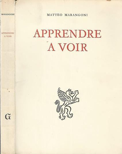 Apprendre a voir - Matteo Marangoni - copertina