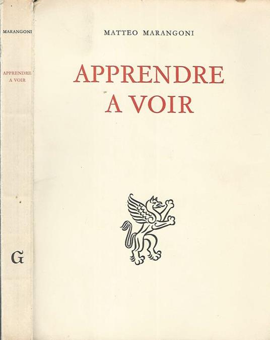 Apprendre a voir - Matteo Marangoni - copertina