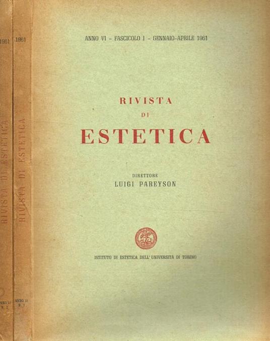 Rivista di estetica anno VI n.I, II - Luigi Pareyson - copertina
