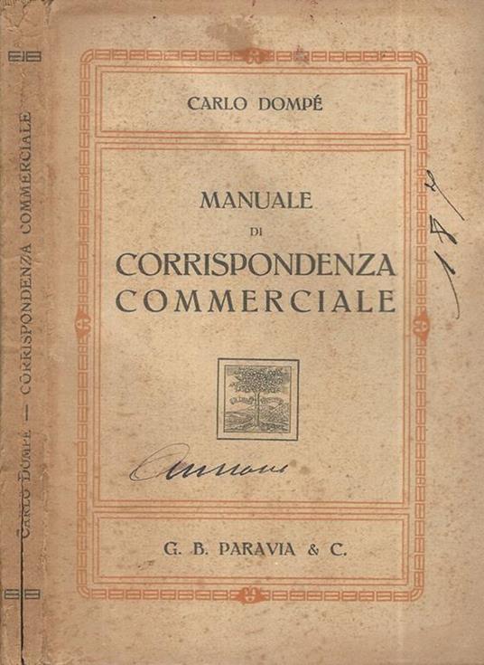 Manuale di Corrispondenza Commerciale - Carlo Dompé - copertina