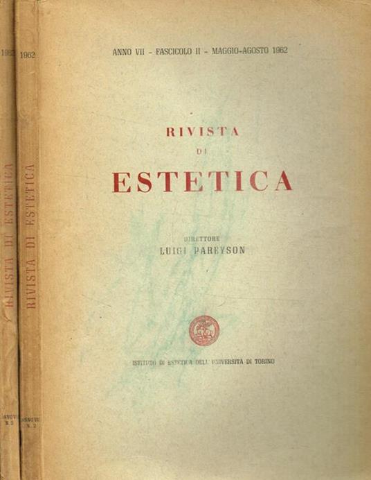 Rivista di estetica anno VII n.II, III - Luigi Pareyson - copertina